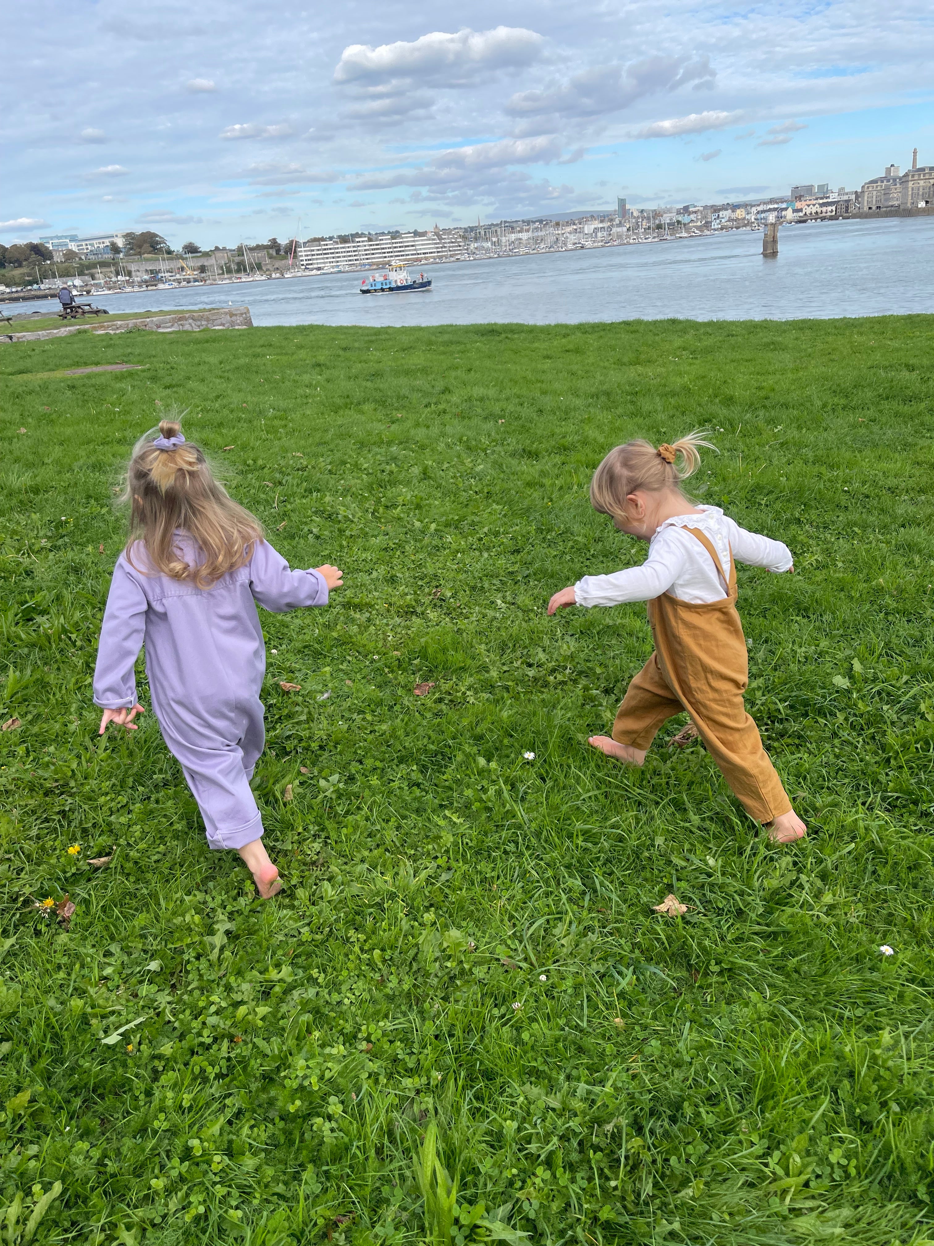 The Rockpool Dungarees - Grey Check 1-2 yrs