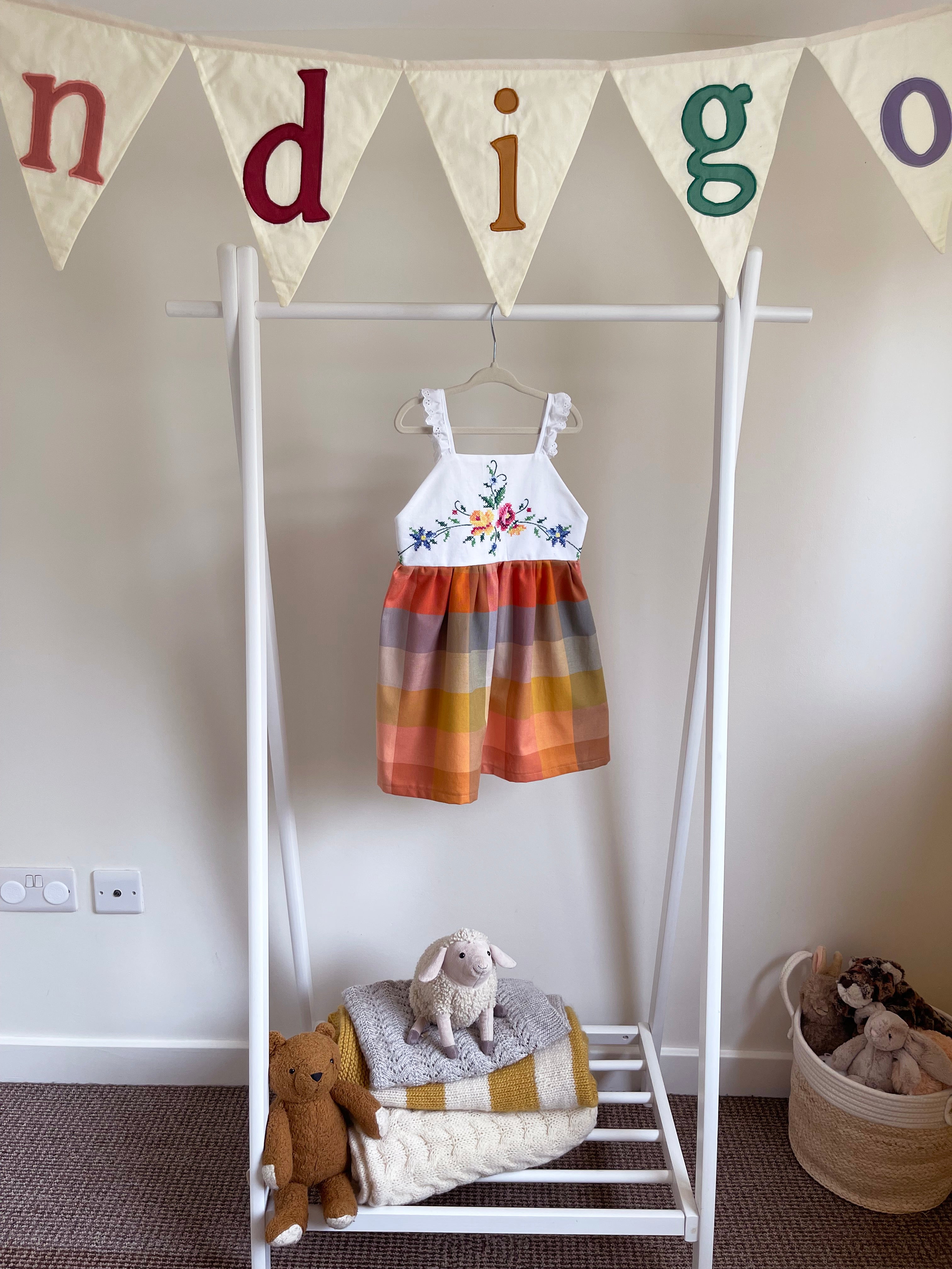 The Meadow Dress - Rainbow Cross-stitch 3-4 years