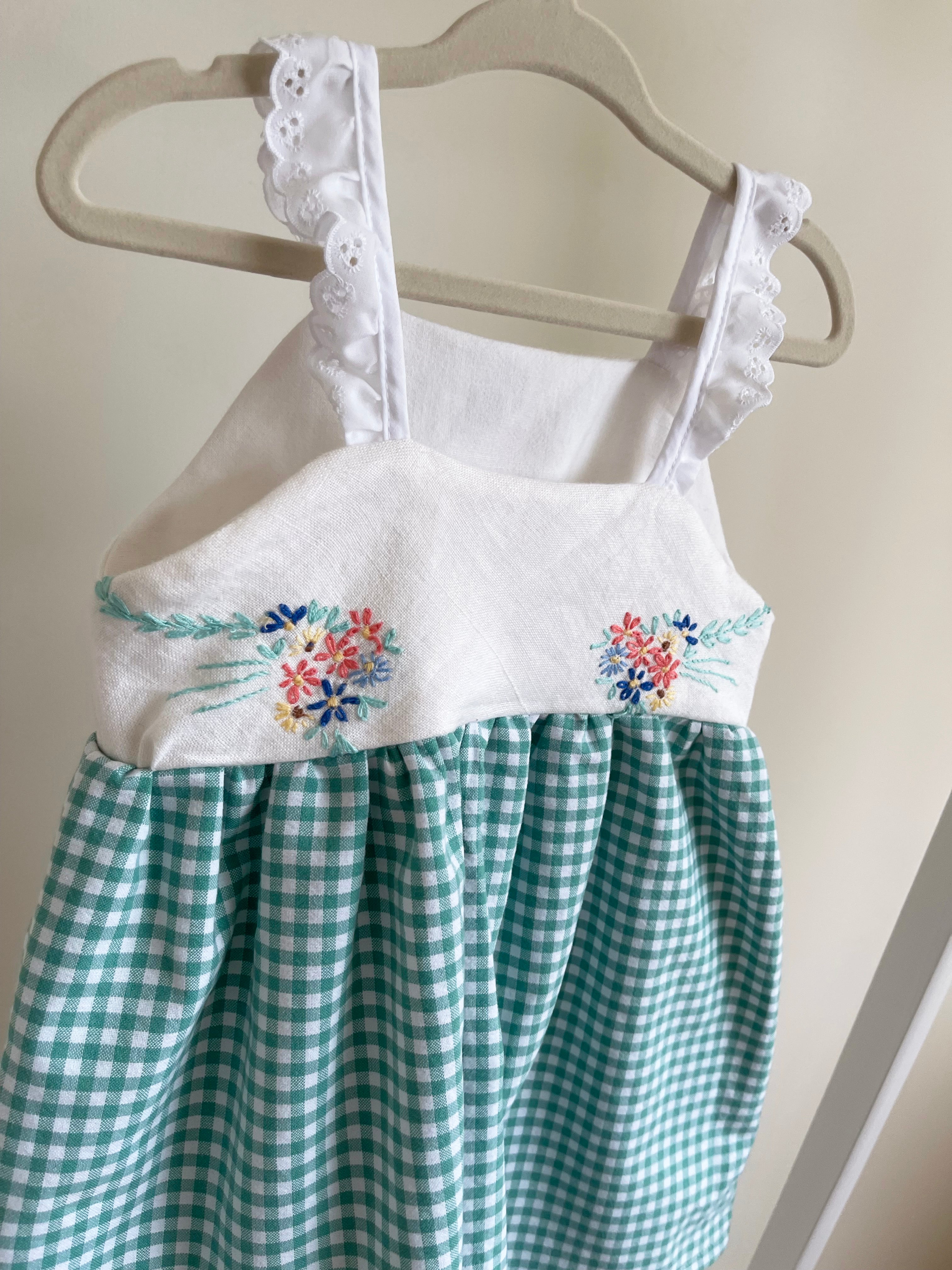 The Meadow Dress - Green Wildflowers 1-2 yrs