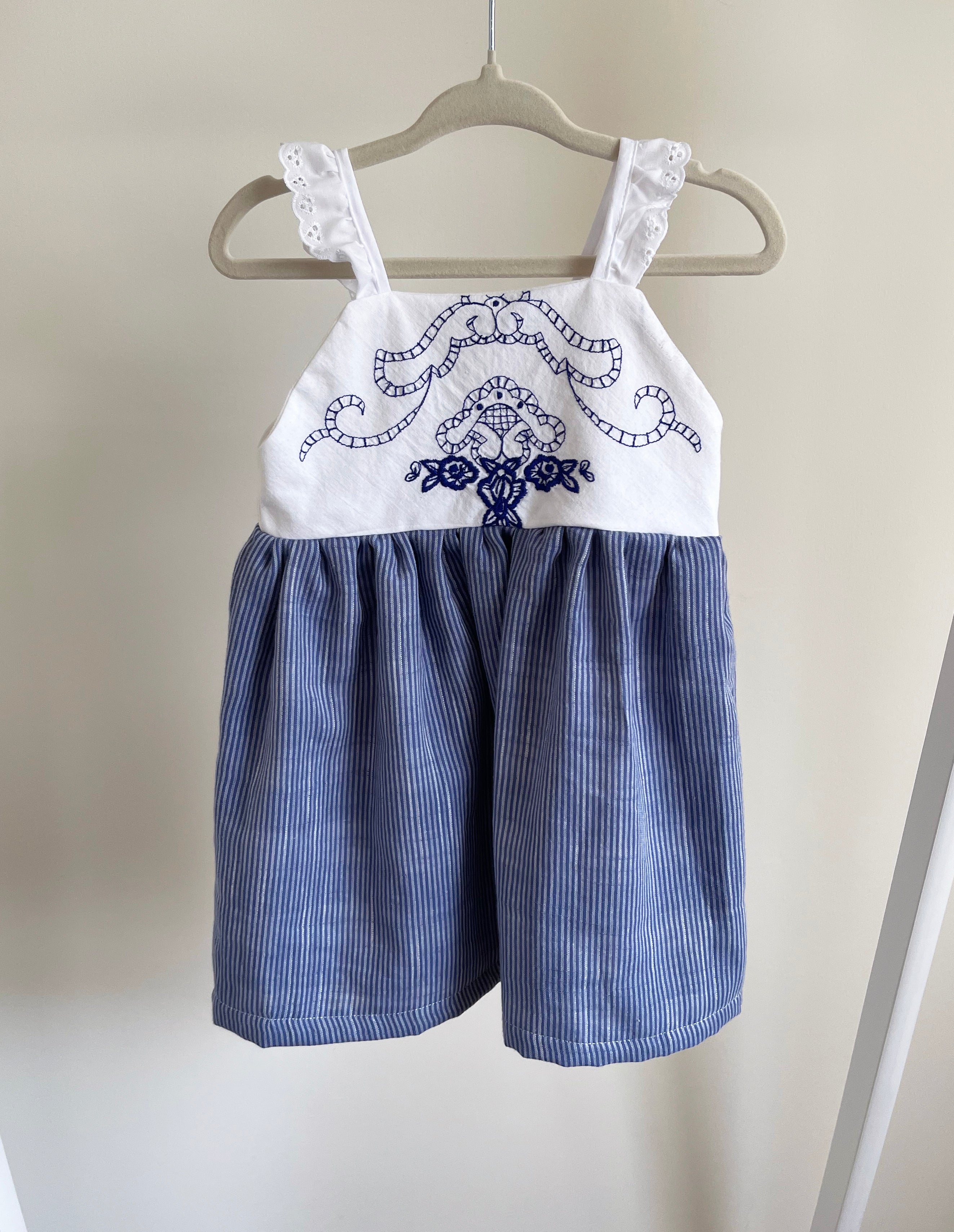 The Meadow Dress - Blue Porcelain 6-12 months