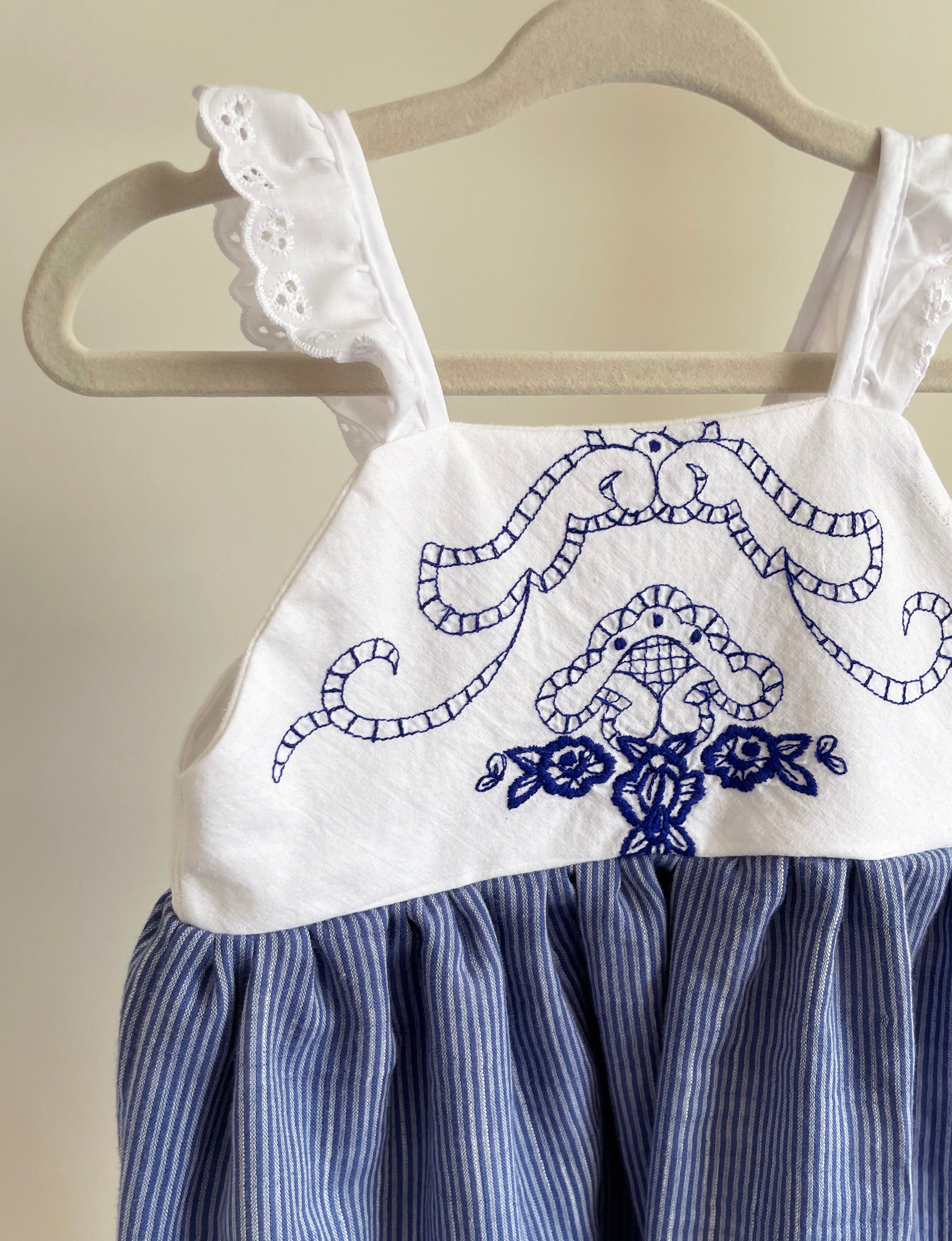 The Meadow Dress - Blue Porcelain 6-12 months