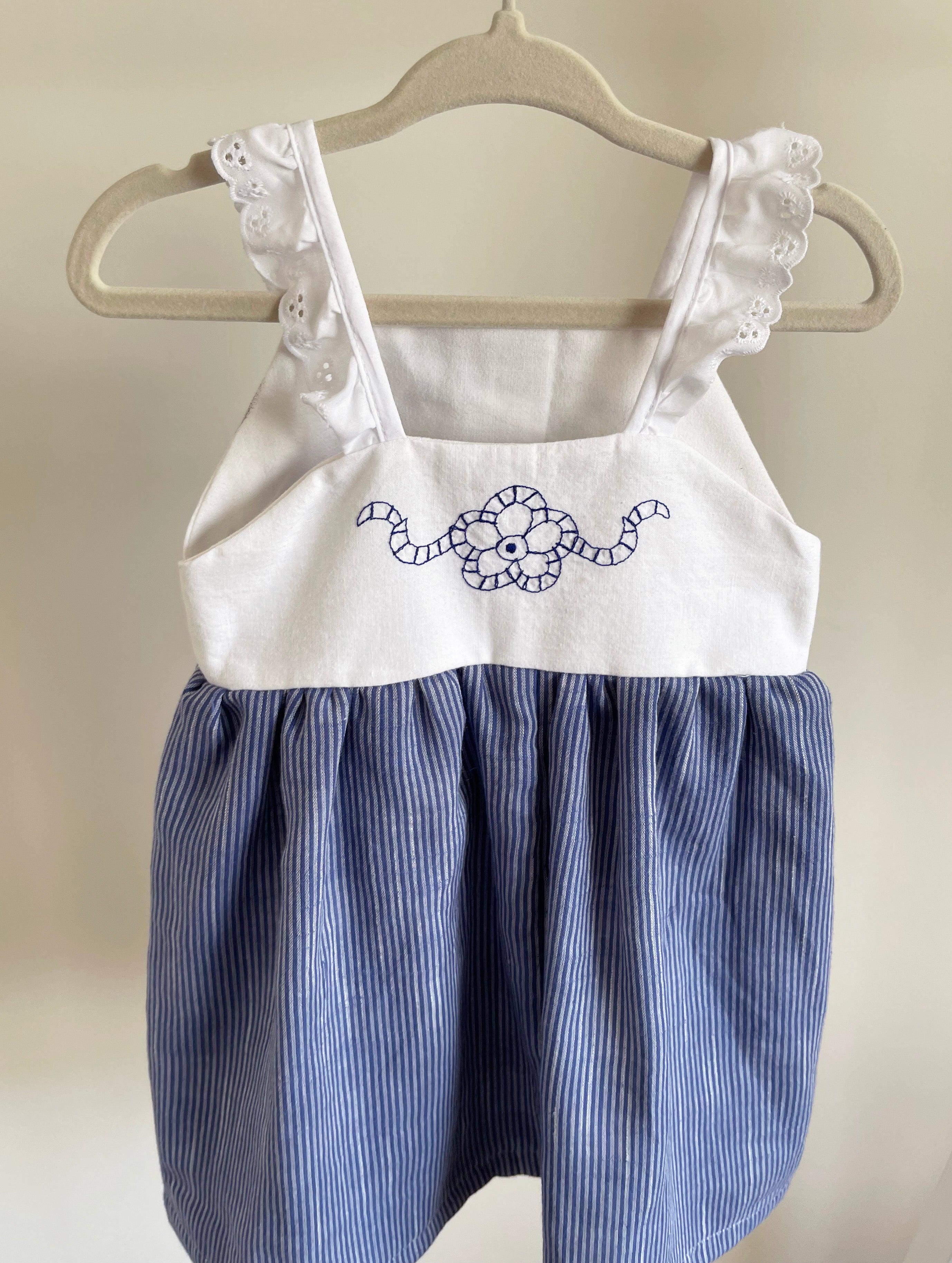 The Meadow Dress - Blue Porcelain 6-12 months