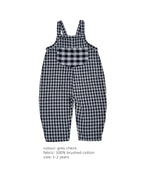 The Rockpool Dungarees - Grey Check 1-2 yrs