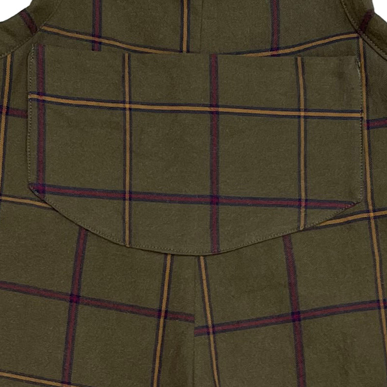The Rockpool Dungarees - Army Green Grid 2-3 yrs