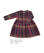 Rowan Dress - Plum Check 1-2 yrs