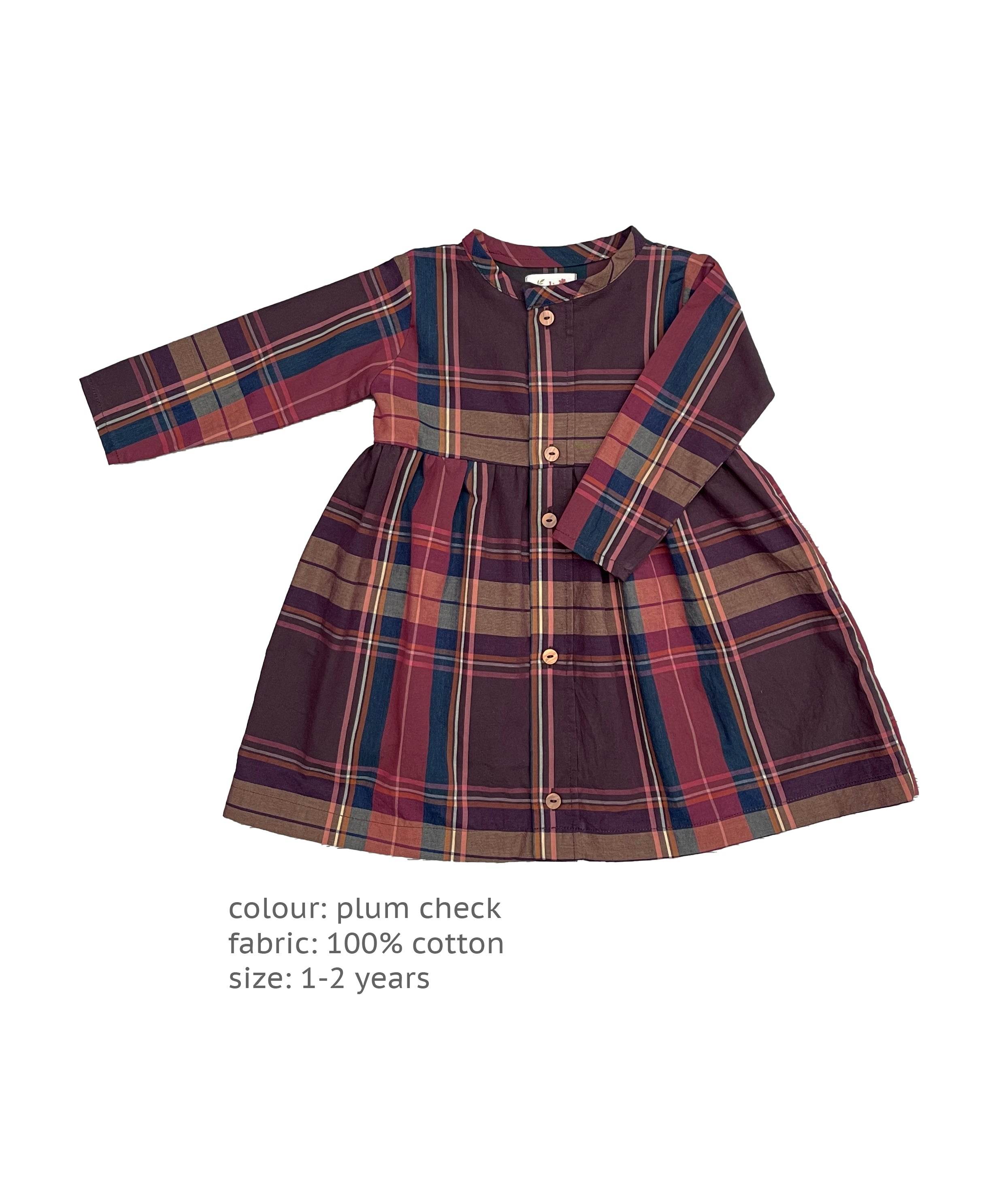 Rowan Dress - Plum Check 1-2 yrs