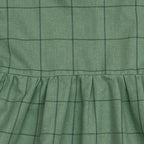 The Samphire Smock Dress - Pea Green Grid 3-4 yrs