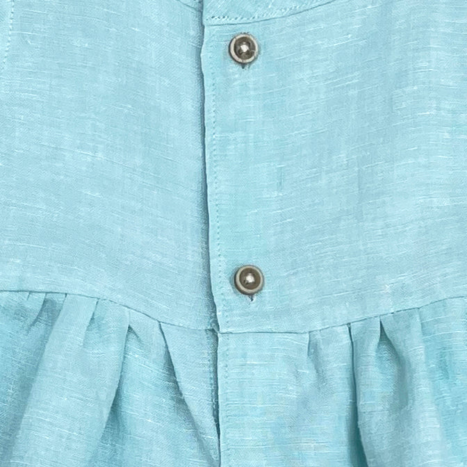 The Daisy Dress - Sky Blue Linen 1-2 years