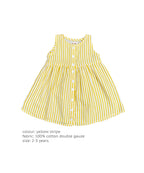 The Daisy Dress - Yellow Stripe 2-3 yrs