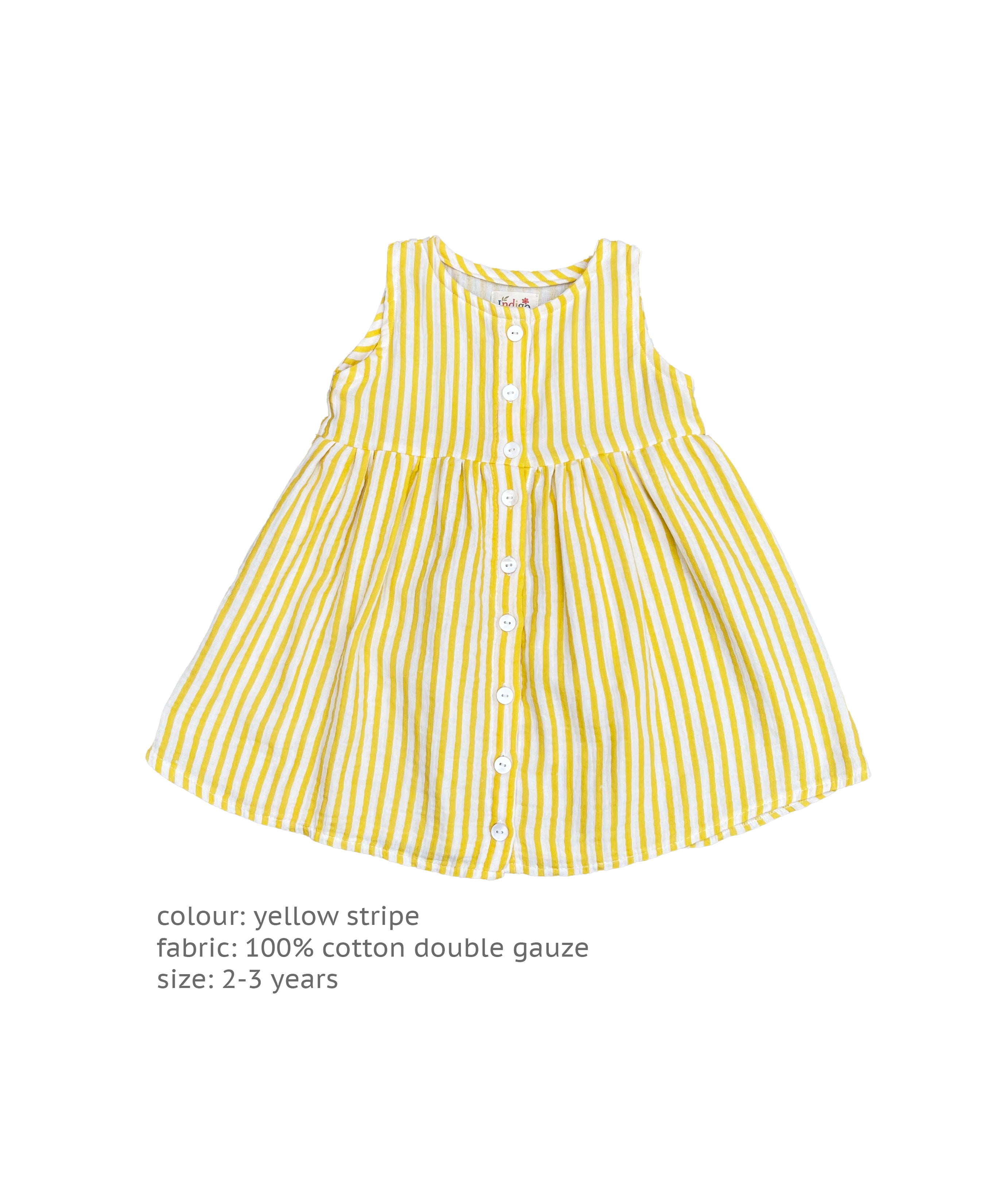 The Daisy Dress - Yellow Stripe 2-3 yrs