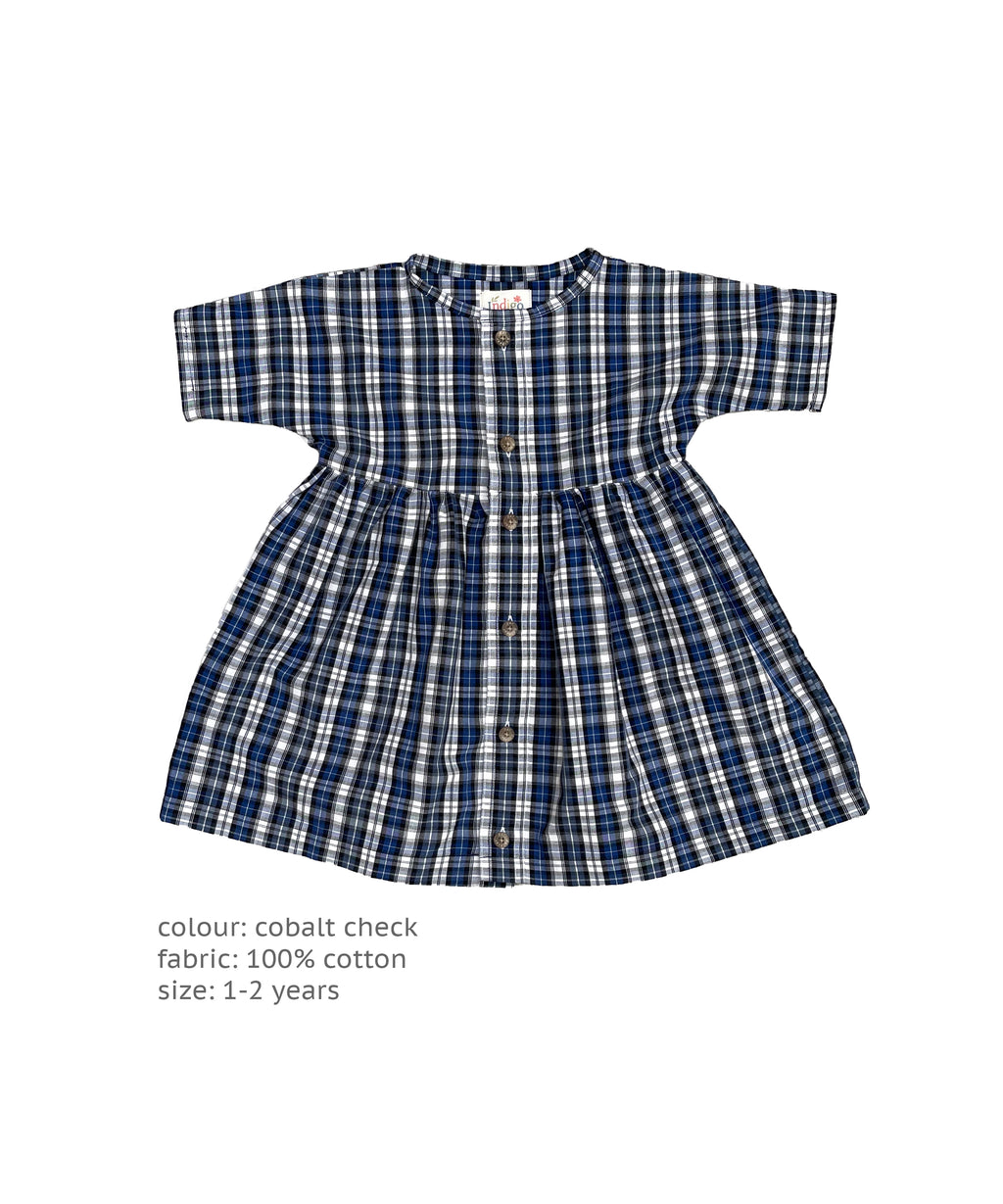 The Salt Marsh Dress - Cobalt Check 1-2 yrs