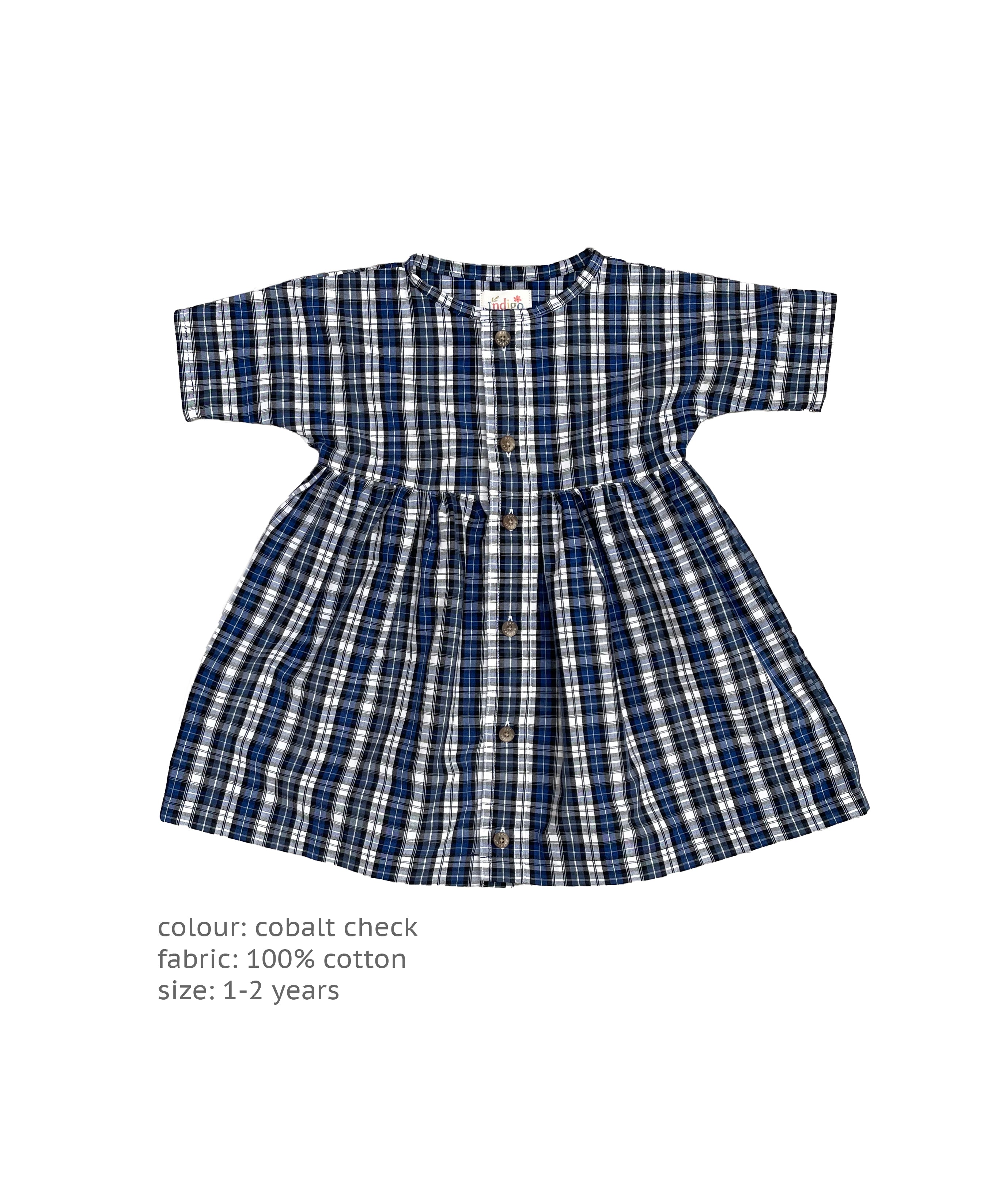 The Salt Marsh Dress - Cobalt Check 1-2 yrs