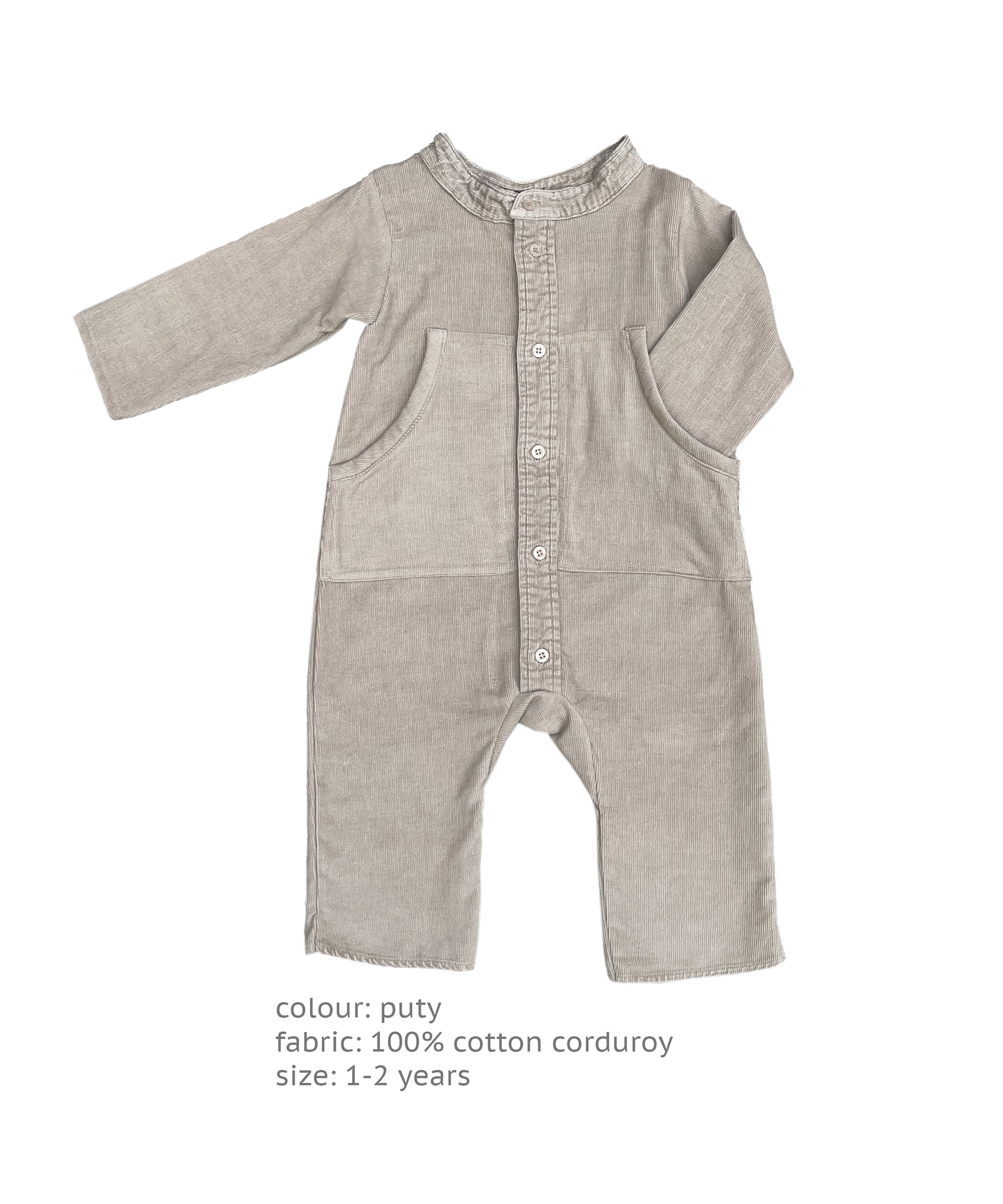 The Birchwood Boilersuit - Putty Corduroy