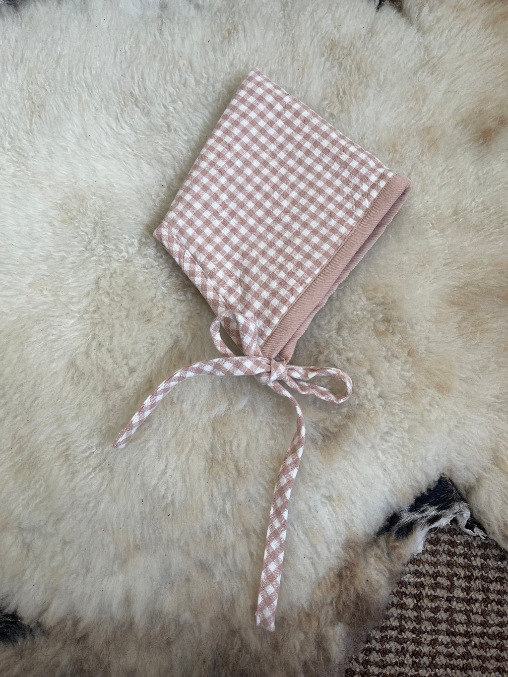 The Pixie Bonnet - Pink Marzipan Gingham Newborn-12 months