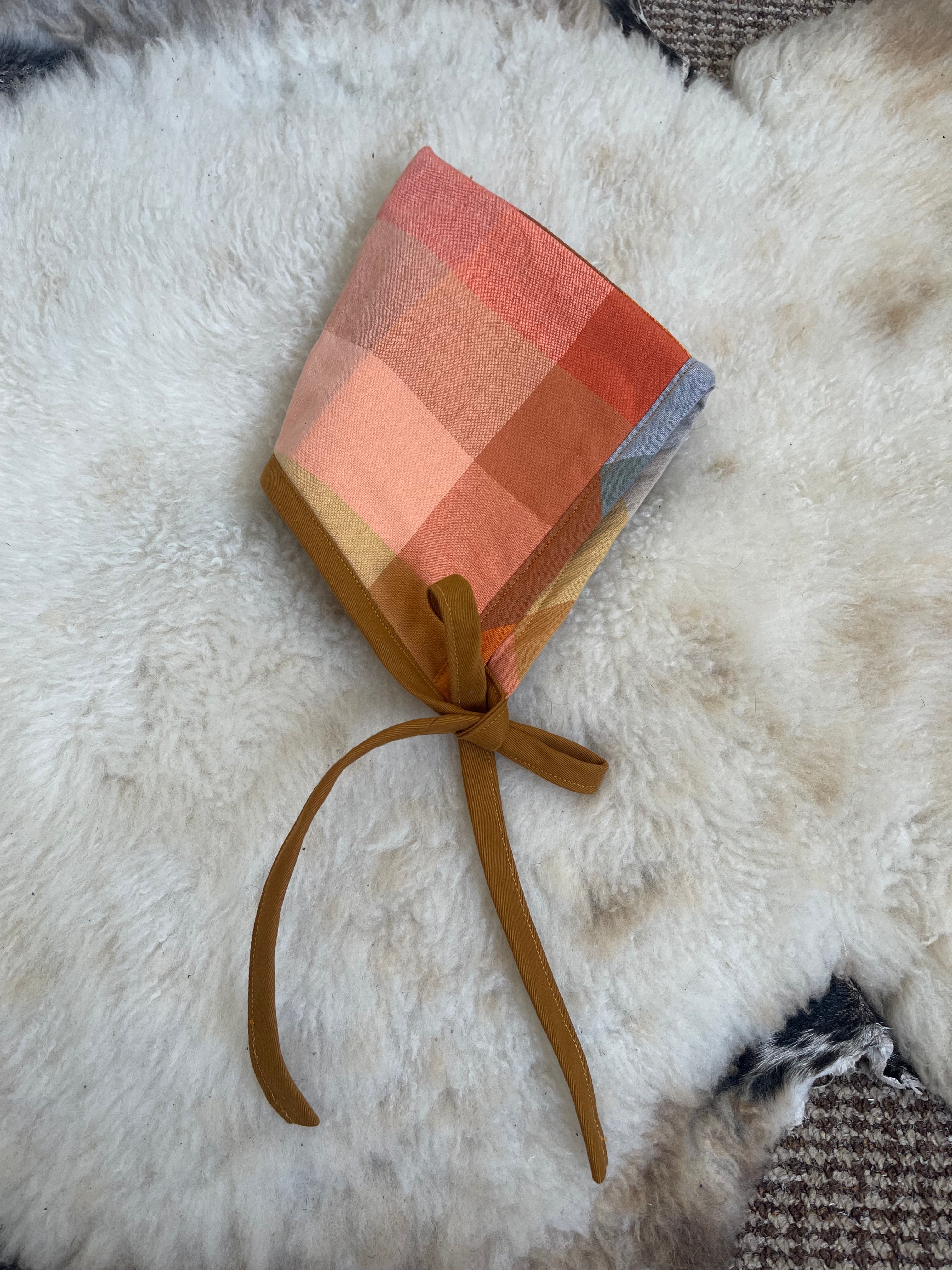 The Pixie Bonnet - Rainbow Check Newborn - 12 months