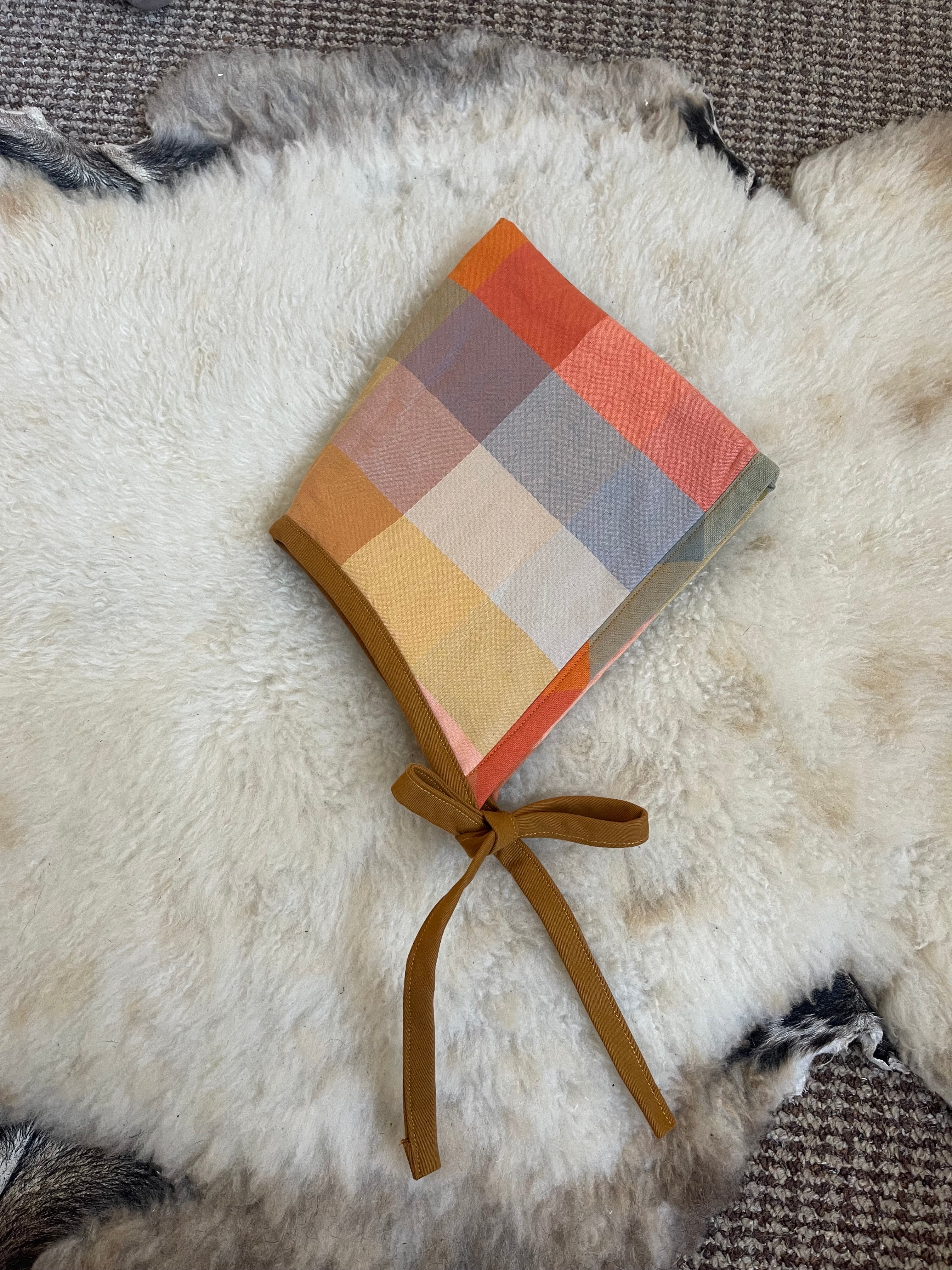 The Pixie Bonnet - Rainbow Check 2-5 yrs