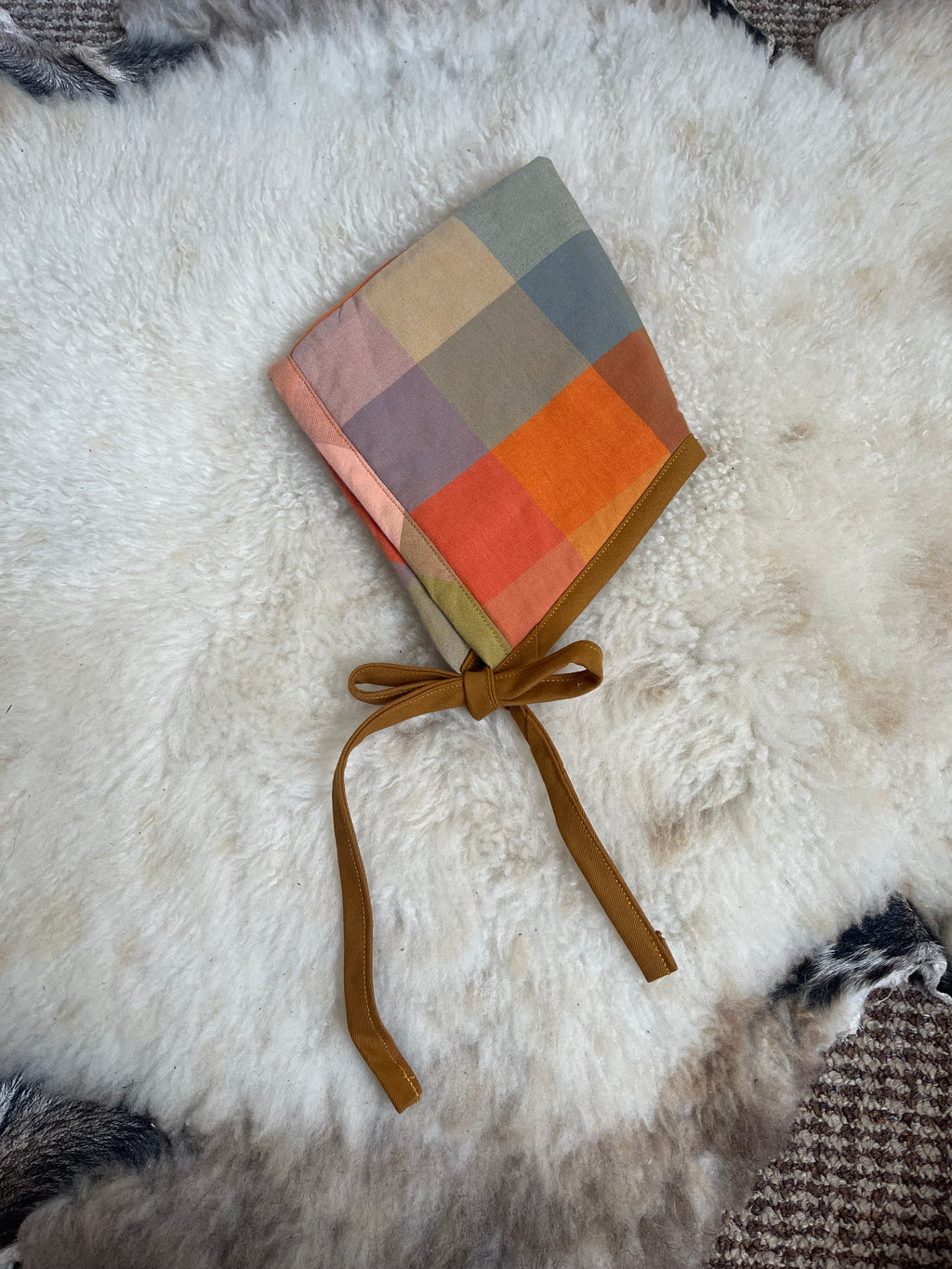 The Pixie Bonnet - Rainbow Check Newborn - 12 months