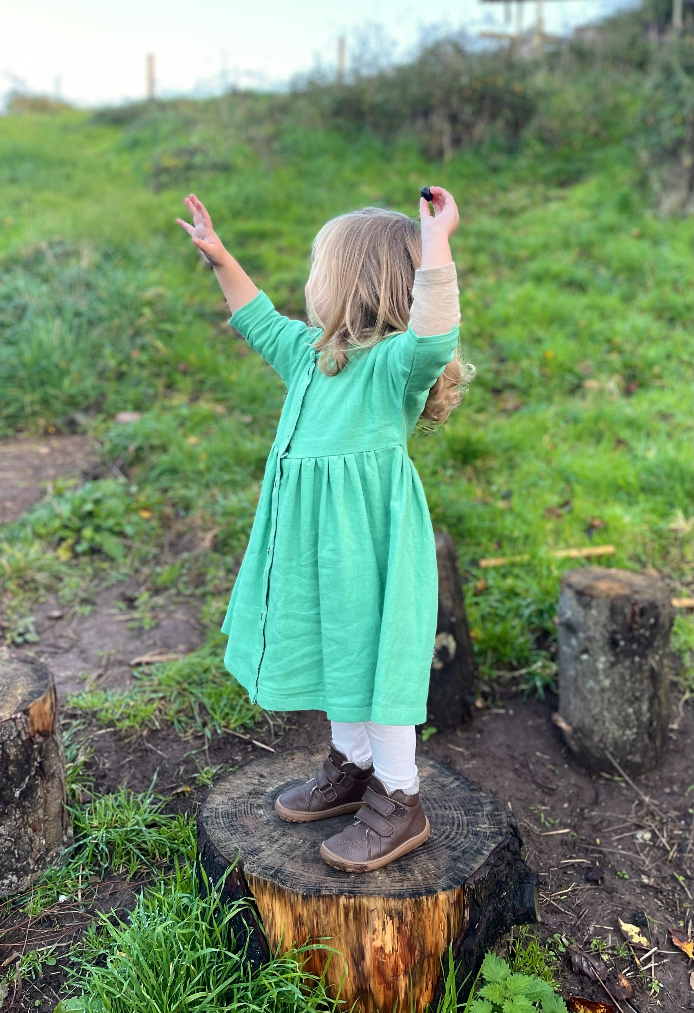 The Salt Marsh Dress - Navy Linen 2-3 yrs