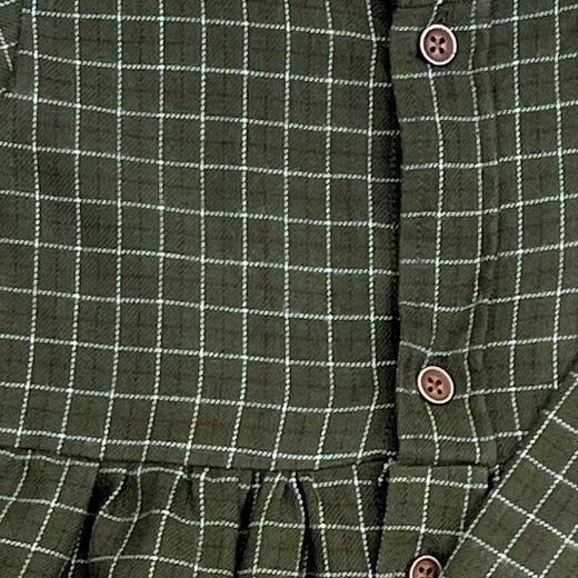 Rowan Dress - Moss Green Grid 2-3 yrs