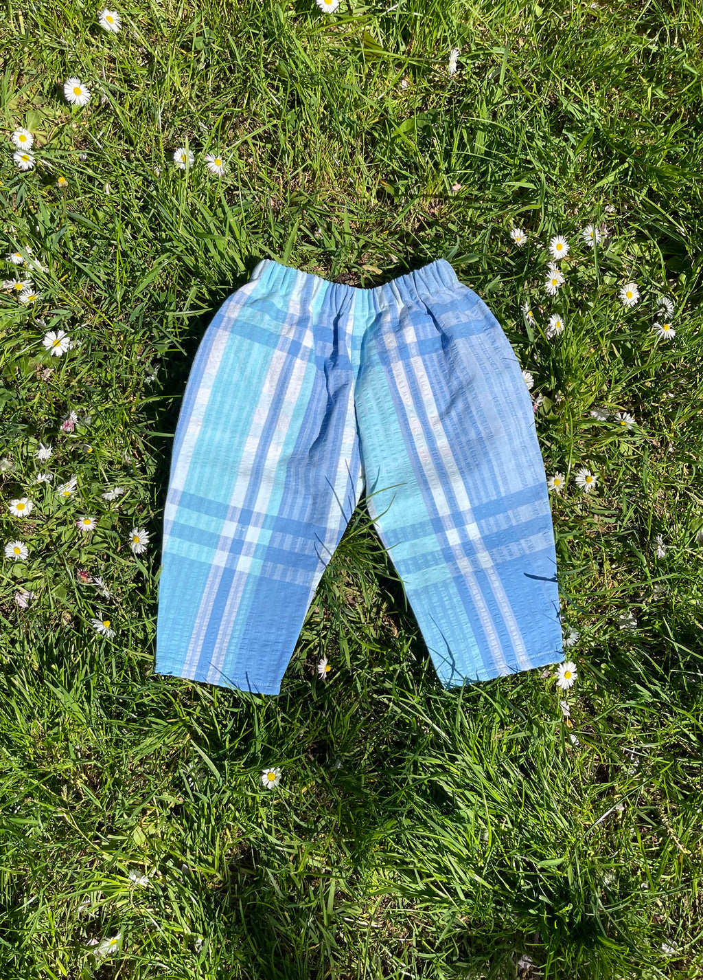 The Garden Trouser - Bubblegum Ice Cream Check  6-12 months