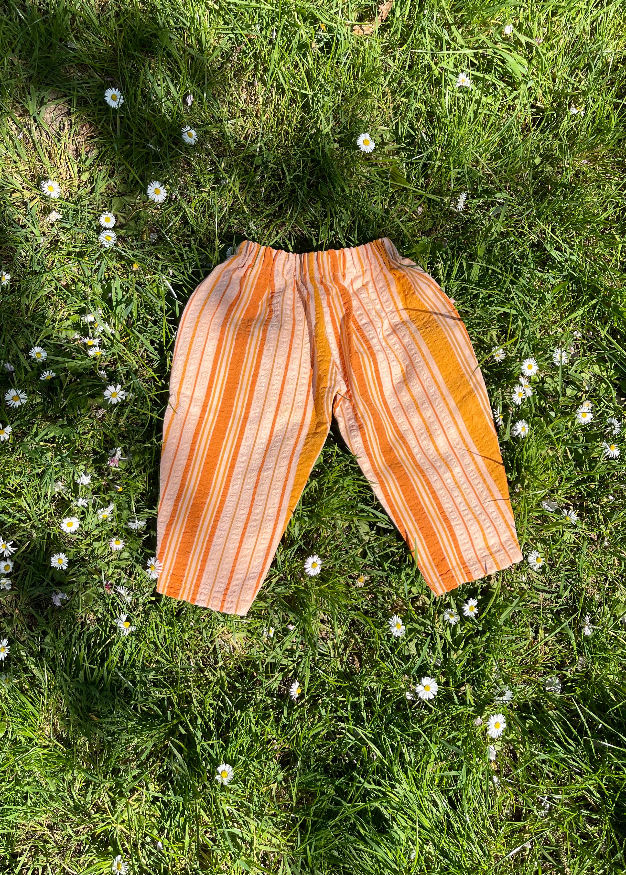 The Garden Trouser - Satsuma Stripe 6-12 months