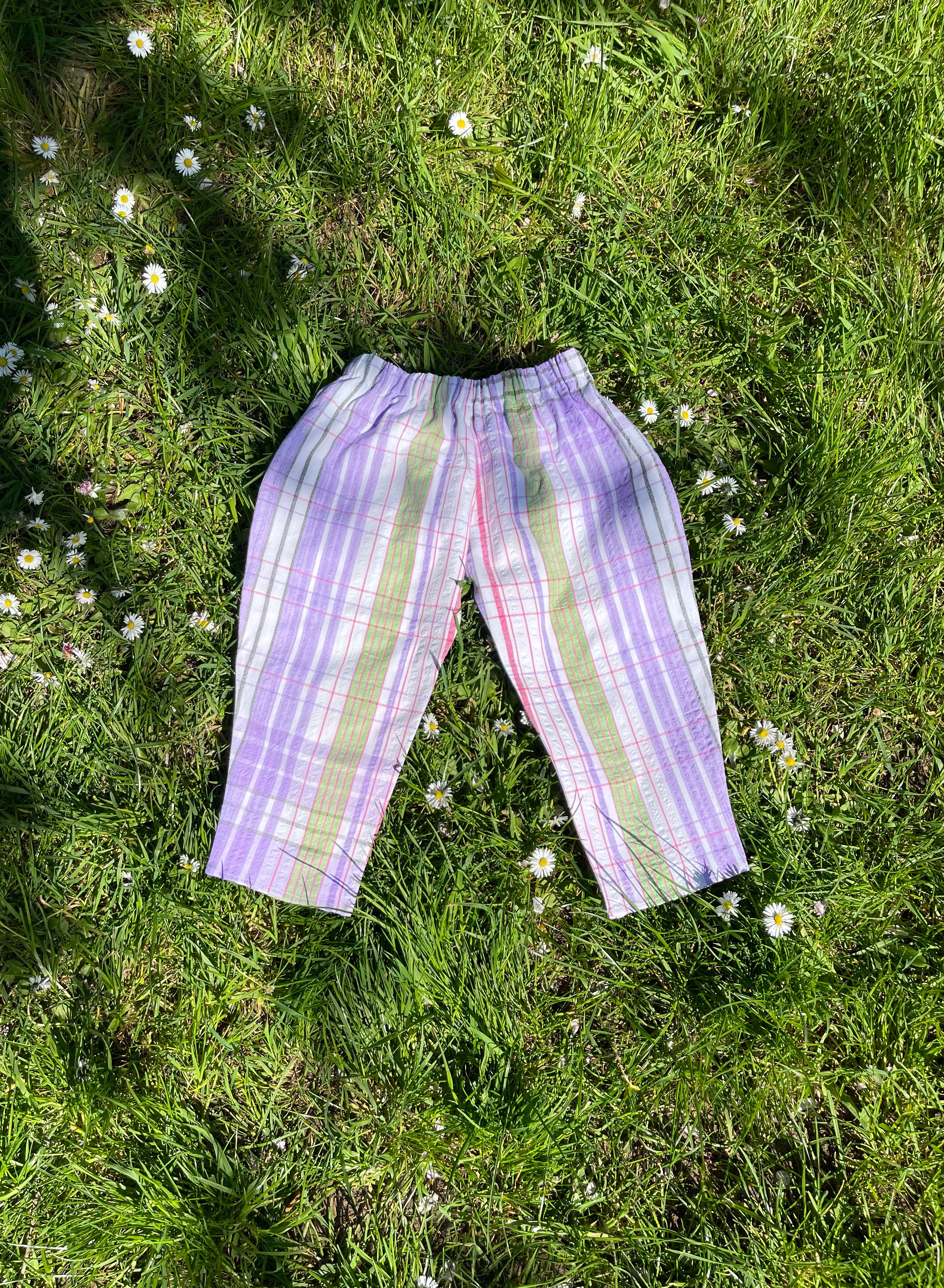 The Garden Trouser - Parma Violet Check 2-3 years