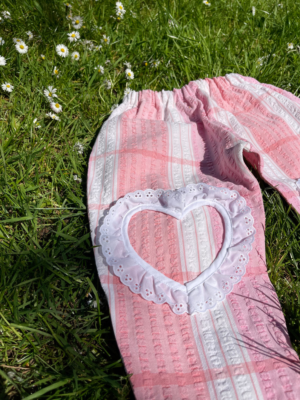 The Garden Trouser - Marshmellow Hearts 3-4 years