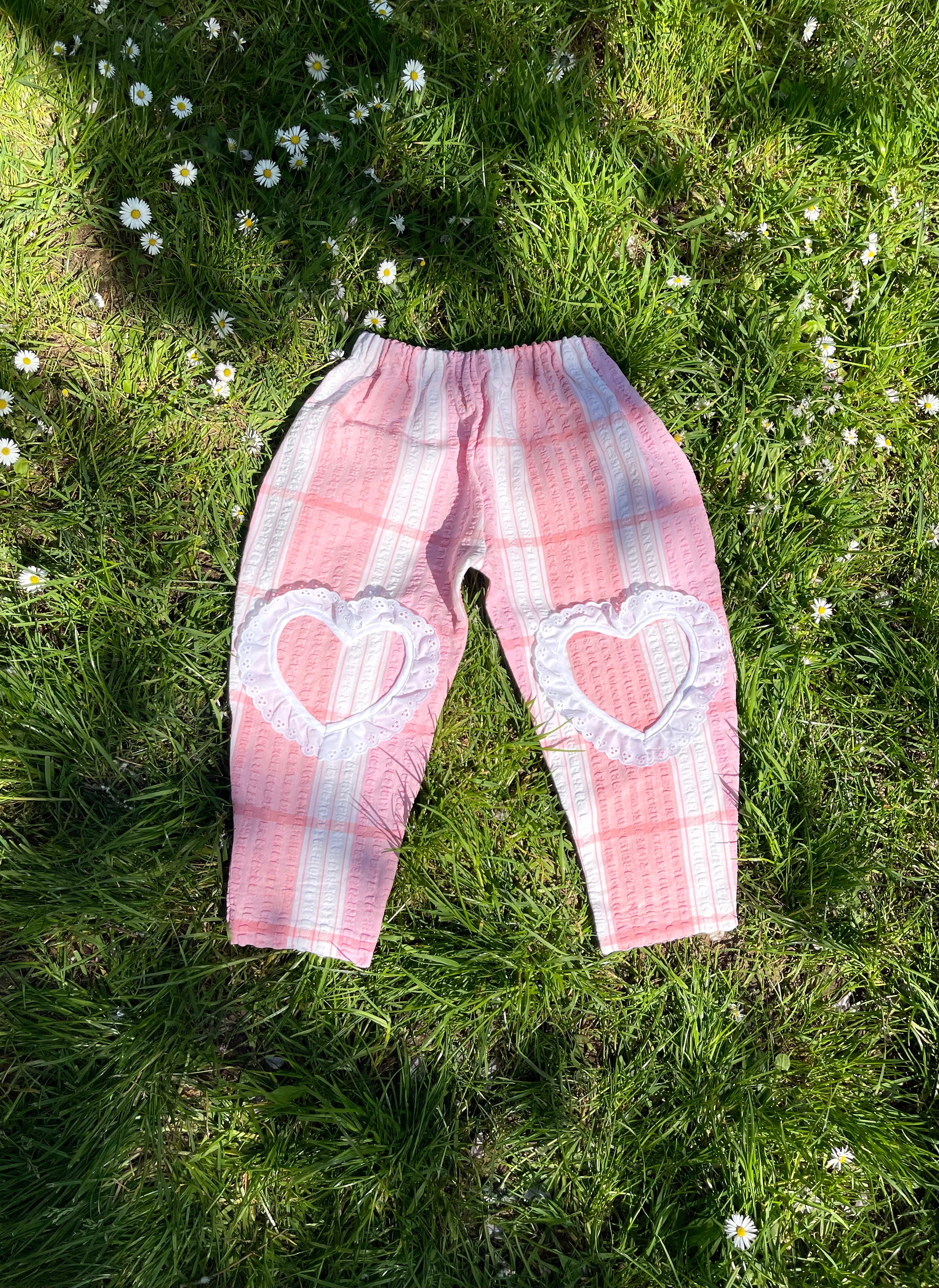 The Garden Trouser - Marshmellow Hearts 3-4 years