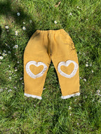 The Garden Trouser - Mango Sorbet Hearts 3-4 years