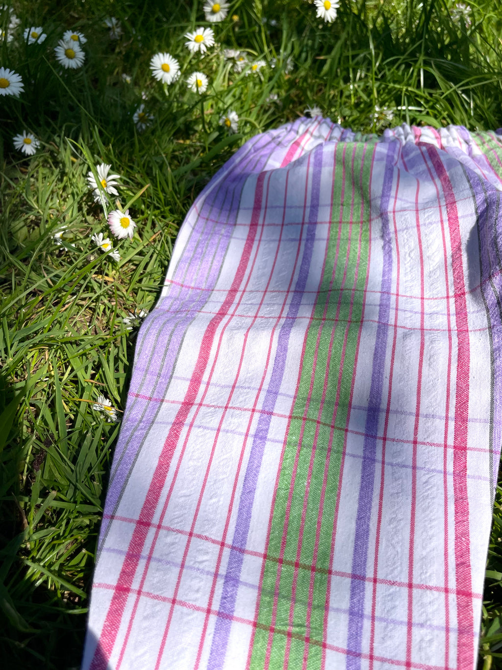 The Garden Trouser - Parma Violet Check 2-3 years