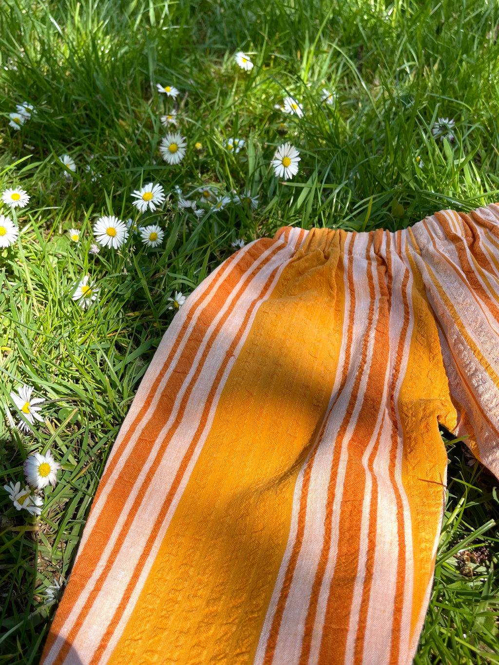 The Garden Trouser - Satsuma Stripe 6-12 months