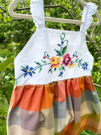 The Meadow Dress - Rainbow Cross-stitch 3-4 years