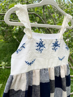 The Meadow Dress - Blue Cross-stitch 2-3 yrs