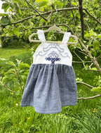 The Meadow Dress - Blue Porcelain 6-12 months