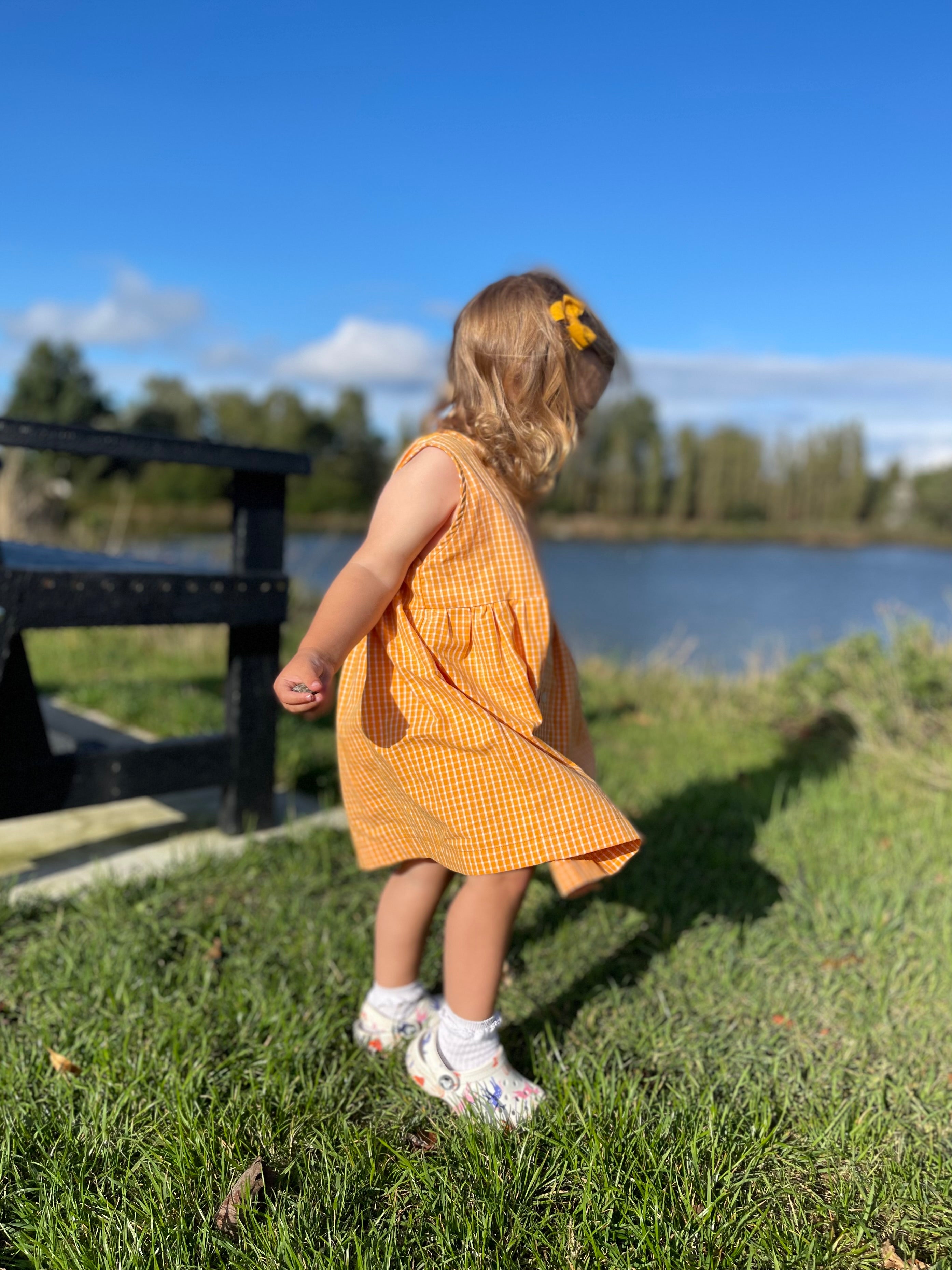 The Daisy Dress - Yellow Stripe 2-3 yrs